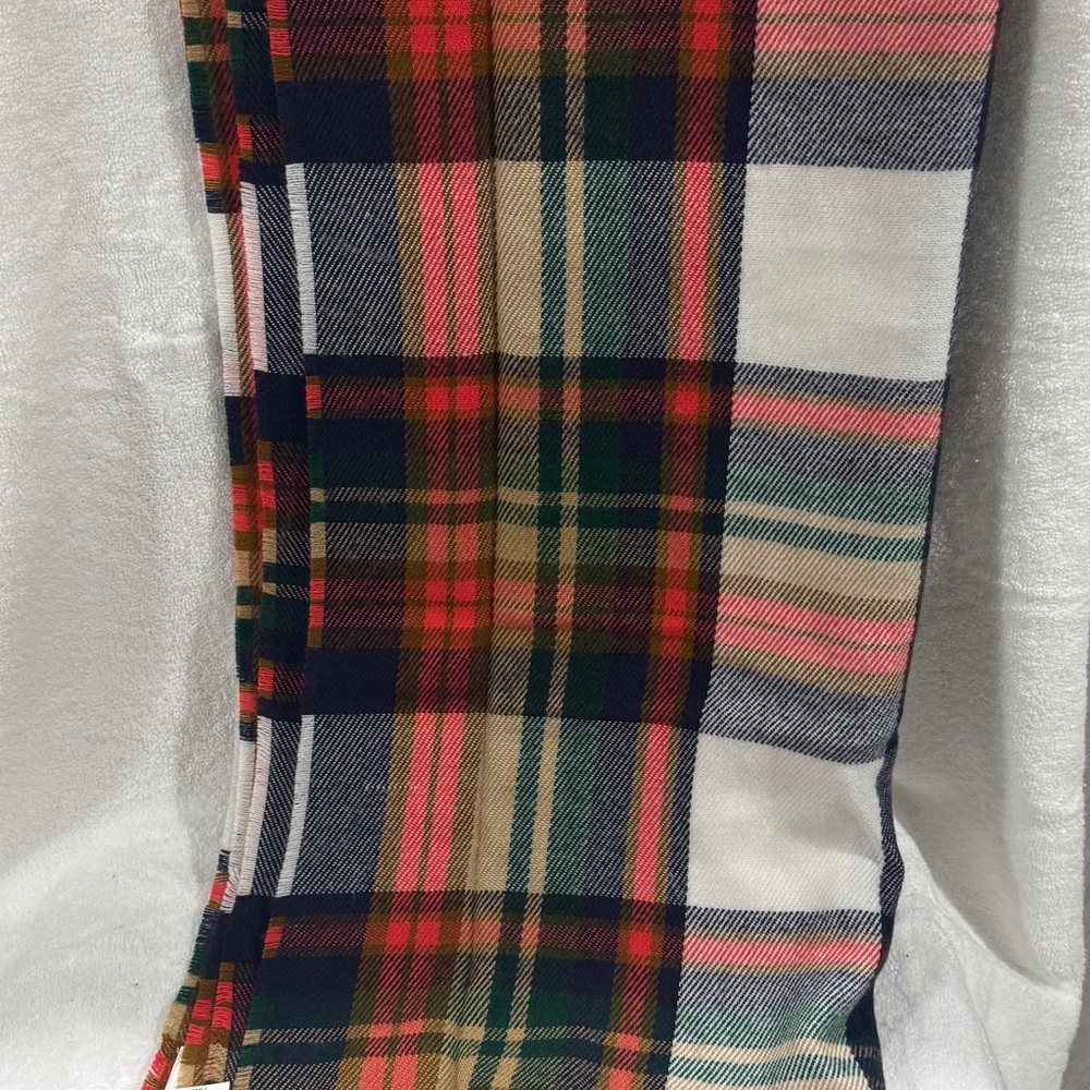 J. Crew Classic Plaid Scarf with Multicolor Pattern